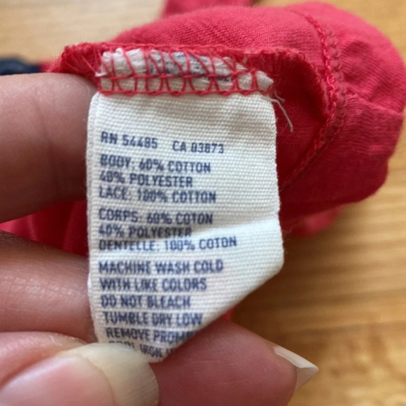 American Eagle‎ Hot Pink Lace Back Crop Tank Top Chest Pocket - Picture 7 of 7